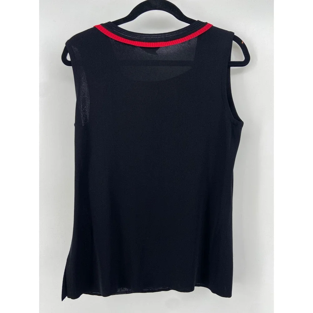 Misook Cardigan Twin Set Women Medium Black Classic Office‎ Designer Knit Preppy